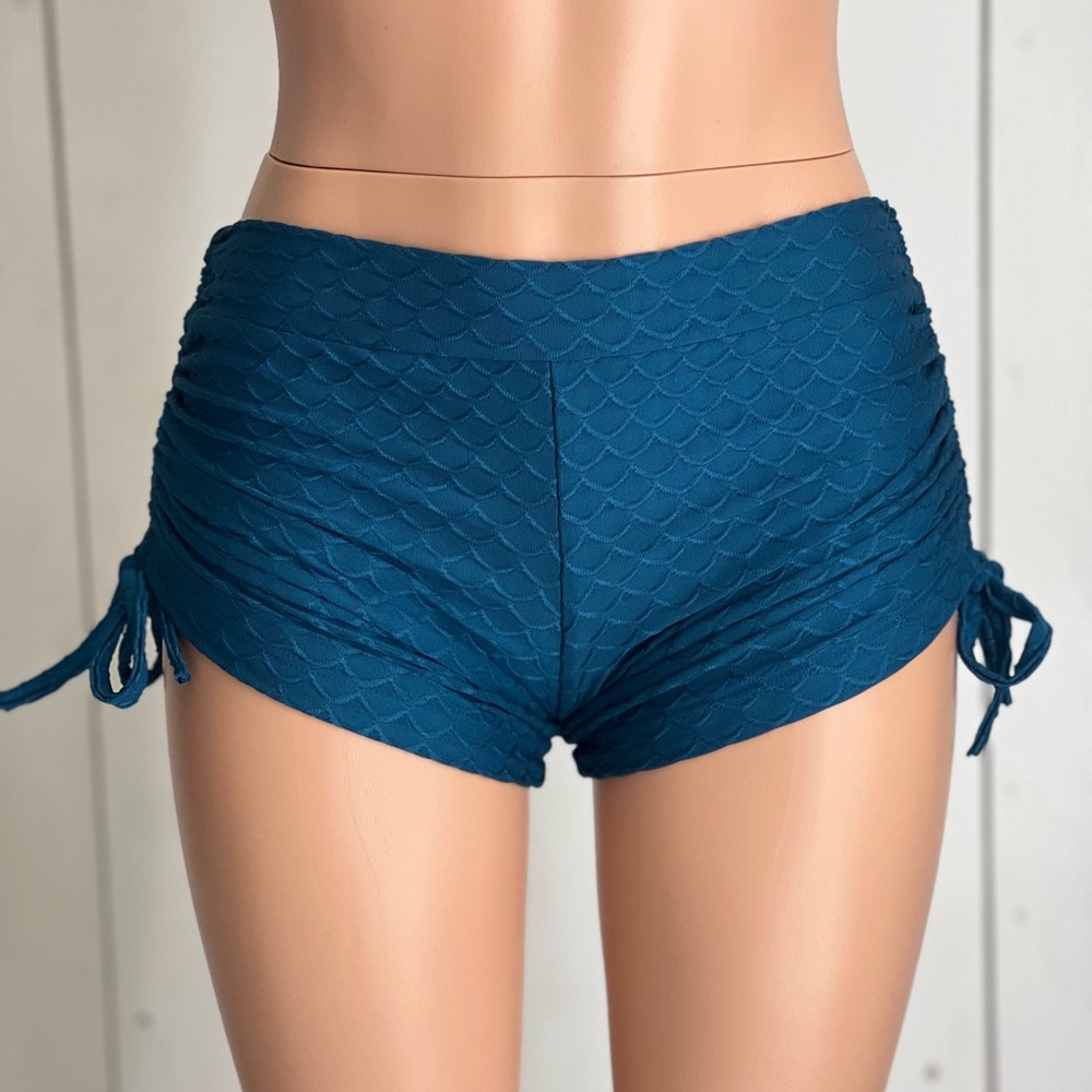 Navy Blue Sexy Hot Yoga shorts low rise side string Made in USA SXYfitnes